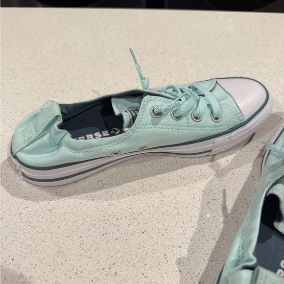 Converse Teal Canvas Sneakers with Rubber Toe Cap - Picture 5 of 9